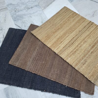Handwoven Natural Jute Rug – Rustic Solid Design