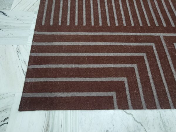 Reddish Brown Wool Flatweave Rug – SR-301 | 8x7 ft - Image 2