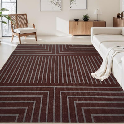 Reddish Brown Wool Flatweave Rug – SR-301 | 8x7 ft