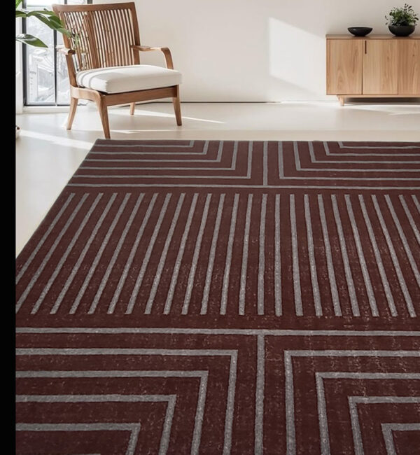 Reddish Brown Wool Flatweave Rug – SR-301 | 8x7 ft - Image 4