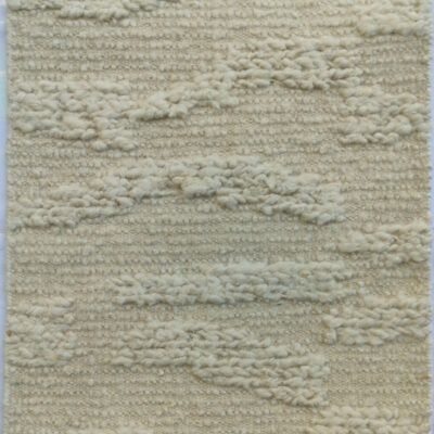 Handmade Wool Textured Rug – Natural Beige Striped High-Low Weave | Modern Neutral Area Carpet